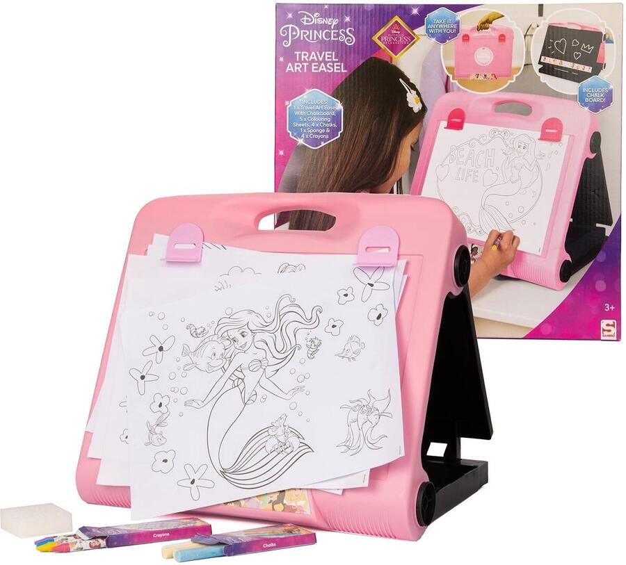 Unbranded Princess Draagbare Teken en Schildersezel Set Roze Voor Creatieve Kinderen 3+ jaar