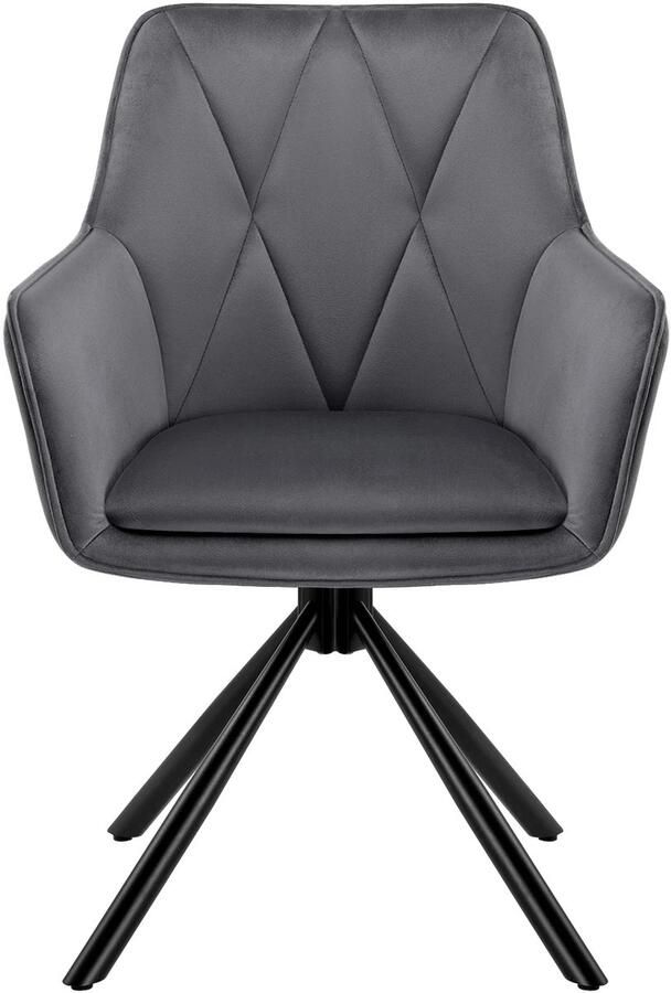 Unbranded ScandiComfort Set – Eetkamerstoelen 2 Stuks – Draaibaar – Met Armleuningen – Gestoffeerd – Grijs – Scandinavisch Design