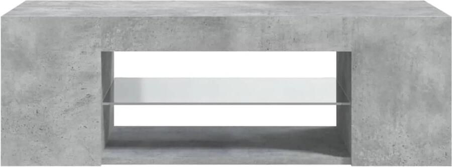 Unbranded Sterrenvuur TV-kast Moderne Woonkamer Meubels RGB LED-verlichting Betongrijze betonlook afwerking Stevige constructie Ruime opbergruimte