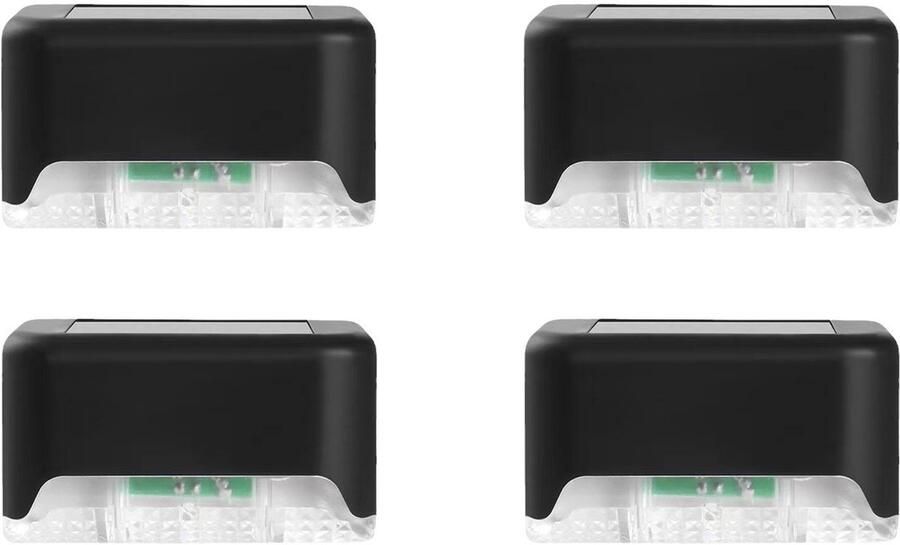 Unbranded Zelfklevende Zonnelampen Zelfklevend Zonne Energie Buitenverlichting Solar Tuinverlichting Hanglamp Buiten Muurverlichting Padverlichting 4 STUKS Wit Licht Ambiance Verlichting Buiten Trap