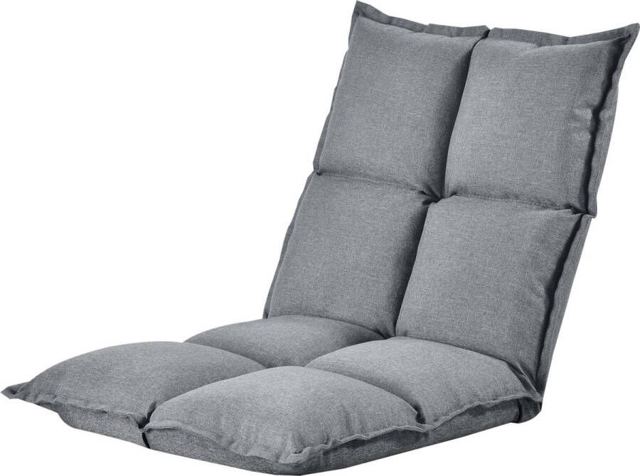 Unbranded Vloerstoel Ashlea Loungekussen Verstelbaar 110x55x11 cm Lichtgrijs