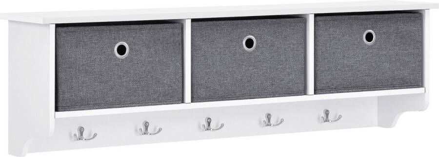 Unbranded Wandkapstok Delphia Kapstok Met 3 Manden 30x100x20 cm Spaanplaat en Metaal Modern Design - Foto 2