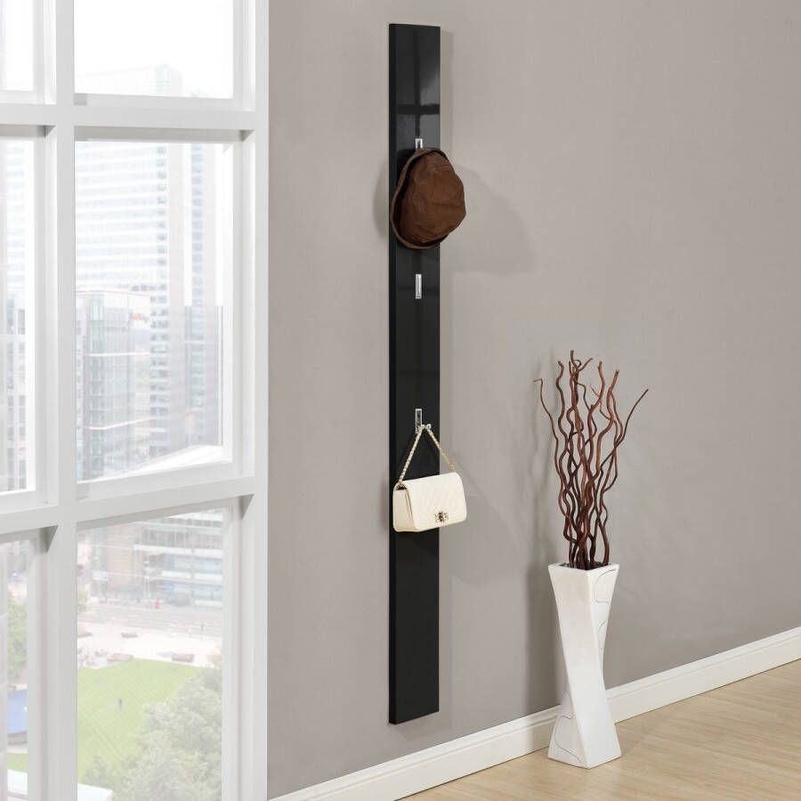 Unbranded Wandkapstok Hester Glanzend 170x15x25 cm Zwart Modern Design - Foto 2