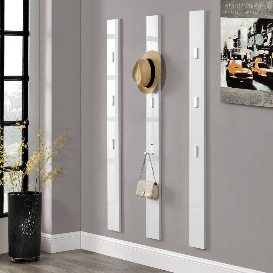 Unbranded Wandkapstok Jere Glanzend 170x15x25 cm Wit Modern Design