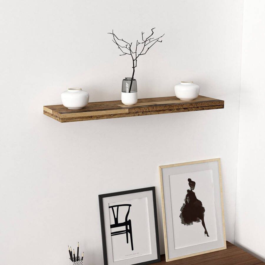 Unbranded Wandplank Alex 36x80x23 cm Houtkleurig Spaanplaat Stijlvol Design