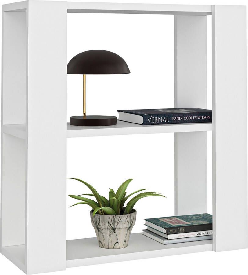 Inandoutdoormatch Wandplank Avonlea Wit Spaanplaat 60x60x25 6 cm 2 Open Vakken Wandrek