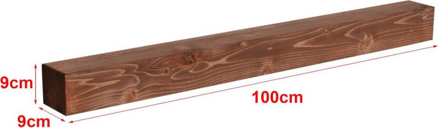 Unbranded Wandplank Elton Set van 2 100x9x9 cm Houtkleurig Grenen Modern Design - Foto 2