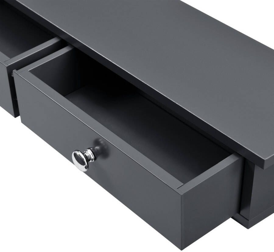 Unbranded Wandplank Kenyatta Met 2 Lades Zwevend MDF 60x15x10 Donkergrijs Vintage Design - Foto 3