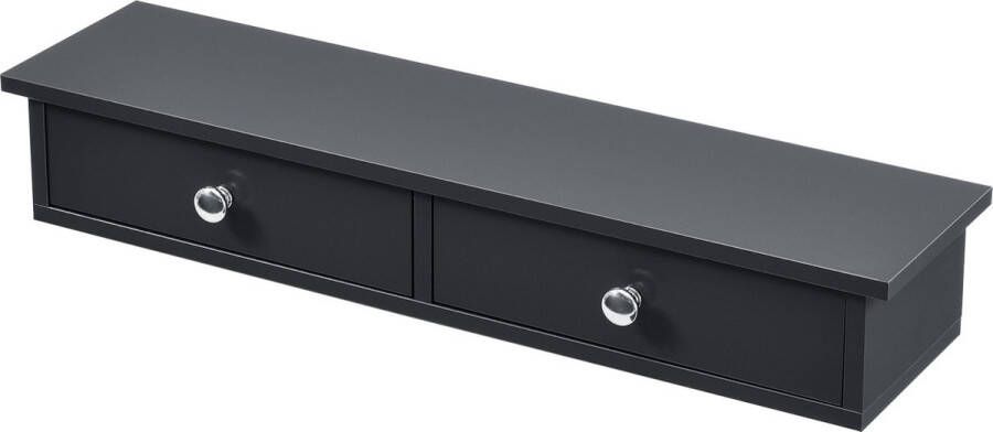 Unbranded Wandplank Kenyatta Met 2 Lades Zwevend MDF 60x15x10 Donkergrijs Vintage Design - Foto 2