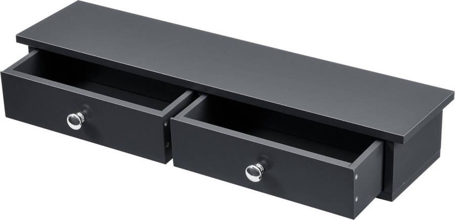 Unbranded Wandplank Kenyatta Met 2 Lades Zwevend MDF 60x15x10 Donkergrijs Vintage Design