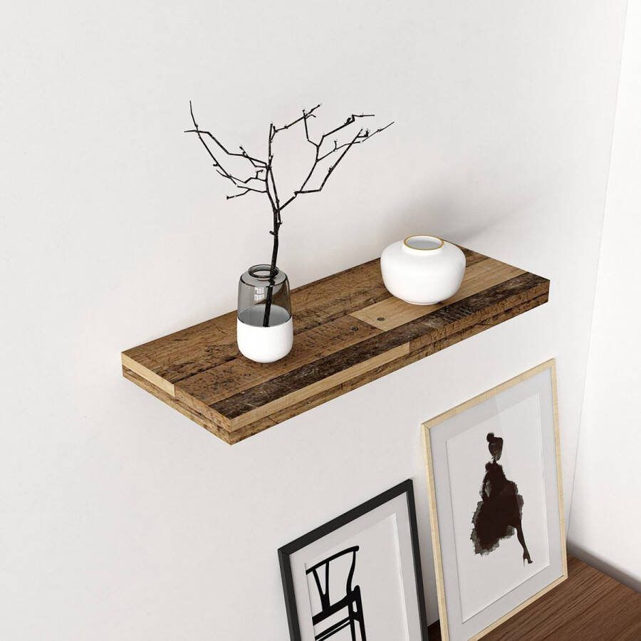 Unbranded Wandplank Lesia 36x60x23 cm Houtkleurig Spaanplaat Stijlvol Design