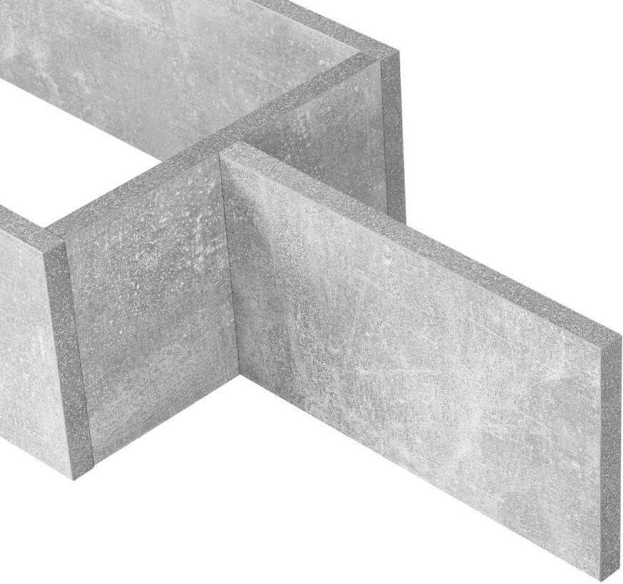 Unbranded Wandplank Reynard 5 Planken 104x145x49 5 cm Betonkleurig Spaanplaat Modern Design - Foto 2