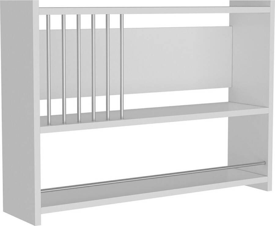 Unbranded Wandplank Slaine 60x84x20 cm Wit Spaanplaat Ruimtebesparend Modern Design - Foto 3