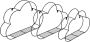 Inandoutdoormatch Wandrek Amina Wolkenvorm Metaal Set van 3 Zwart Opbergruimte Decoratief - Thumbnail 1