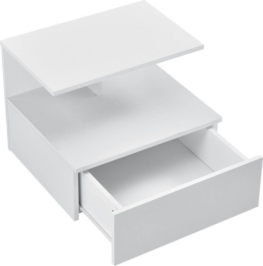 Unbranded Zwevend Nachtkastje Lise Met Lade 40x35x31 cm Wit Spaanplaat Stijlvolle uitstraling