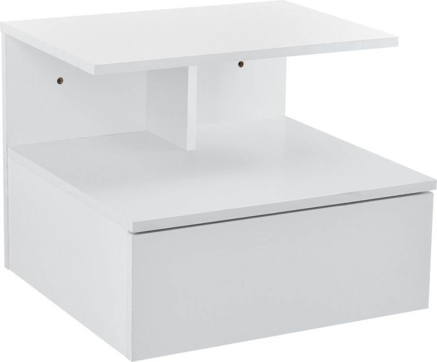 Unbranded Zwevend Nachtkastje Lise Met Lade 40x35x31 cm Wit Spaanplaat Stijlvolle uitstraling