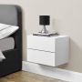 Unbranded Zwevend Nachtkastje Roseann 30x40x29 cm Met 2 Lade Wit Spaanplaat Stijlvolle uitstraling - Thumbnail 2