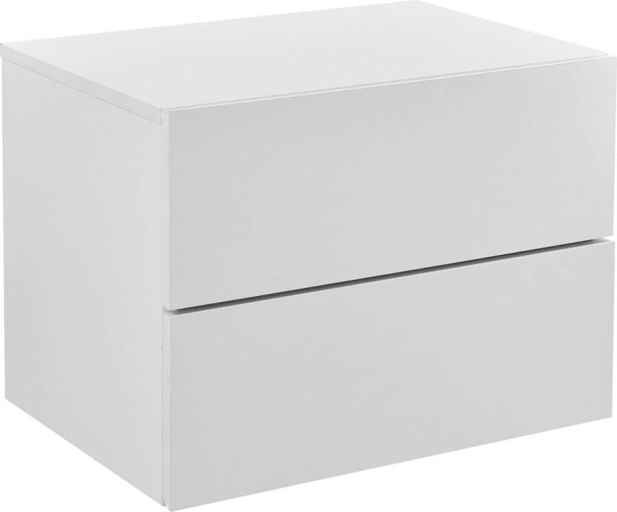 Unbranded Zwevend Nachtkastje Roseann 30x40x29 cm Met 2 Lade Wit Spaanplaat Stijlvolle uitstraling