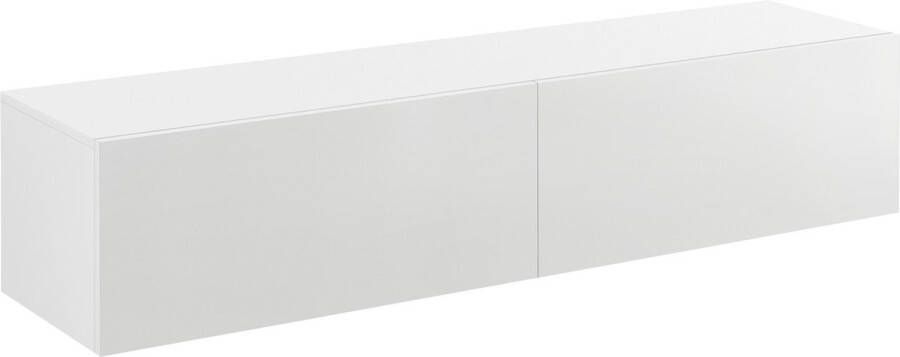 Unbranded Zwevende Kast Christiane 140x33x30 cm Wit Hoogglans Spaanplaat Decoratief Design