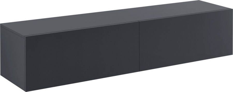 Unbranded Zwevende Kast Shonda 140x33x30 cm Donkergrijs Mat Spaanplaat Decoratief Design
