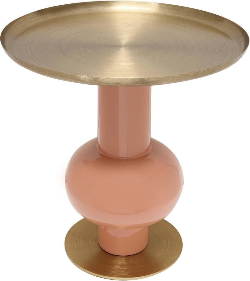 Underbar Bijzettafel Art Abrikoos roze Goud 50x50x50cm (LxBxH)