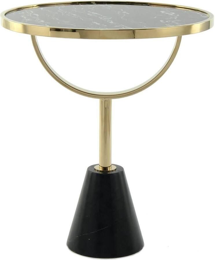 Kayoom Bijzettafel Oscar 125 luxe gemarmerde glasplaat opvallend frame stabiele marmeren voet gemarmerde glazen plaat (1 stuk)