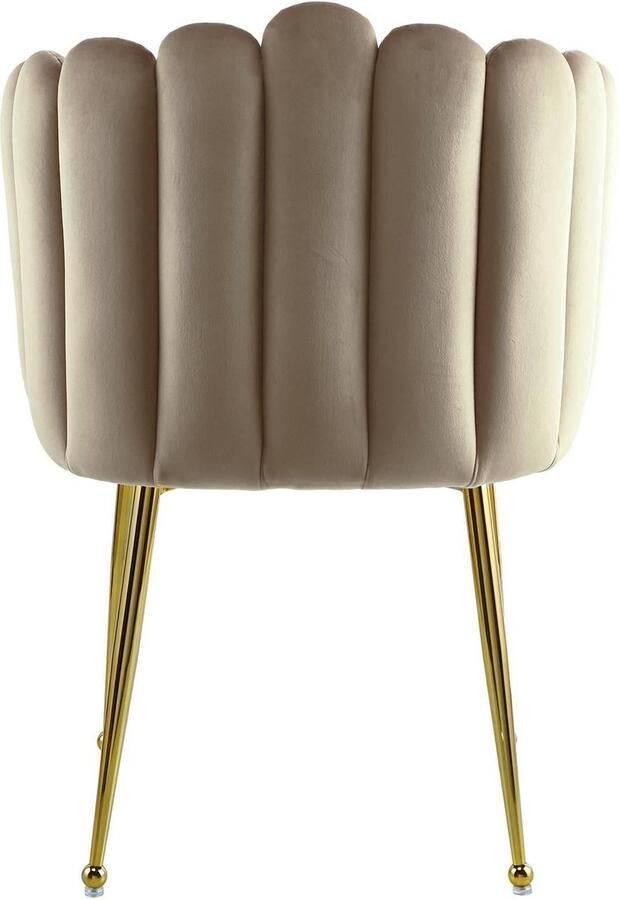 Kayoom Stoel Muna 125 BESTSELLER! opvallende rug- armleuning in schelpvorm opvallende gevlochten rugleuning fluwelen bekleding goudkleurige poten (1 stuk)