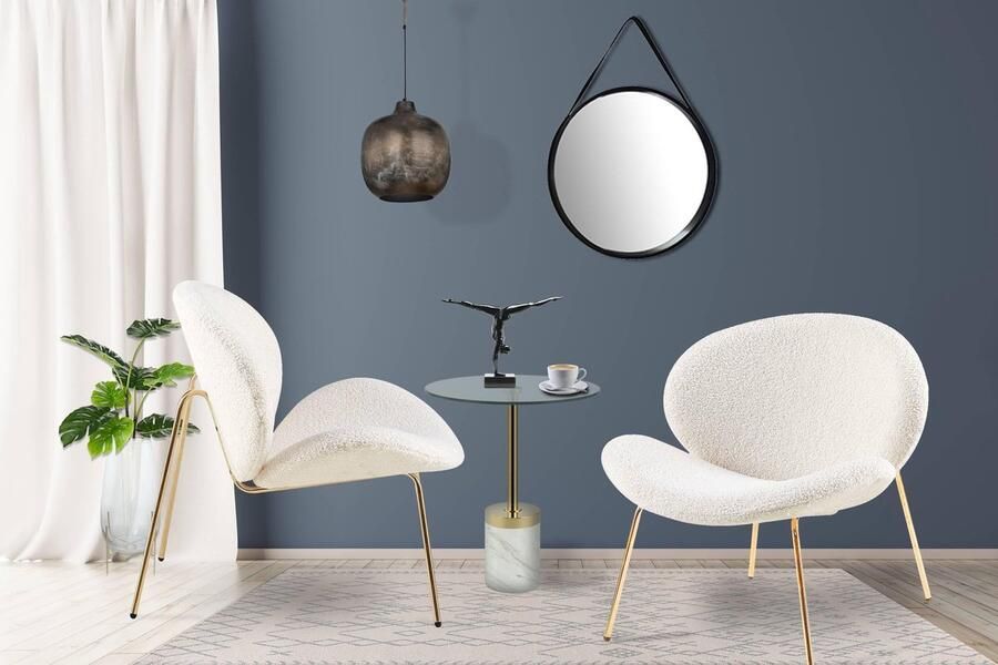 Kayoom Stoel Jaden 125 2-pack in trendy stof met kreukeleffect Esthetisch minimalistisch ontwerp bouclé stof breed zitten (set 2 stuks) - Foto 10