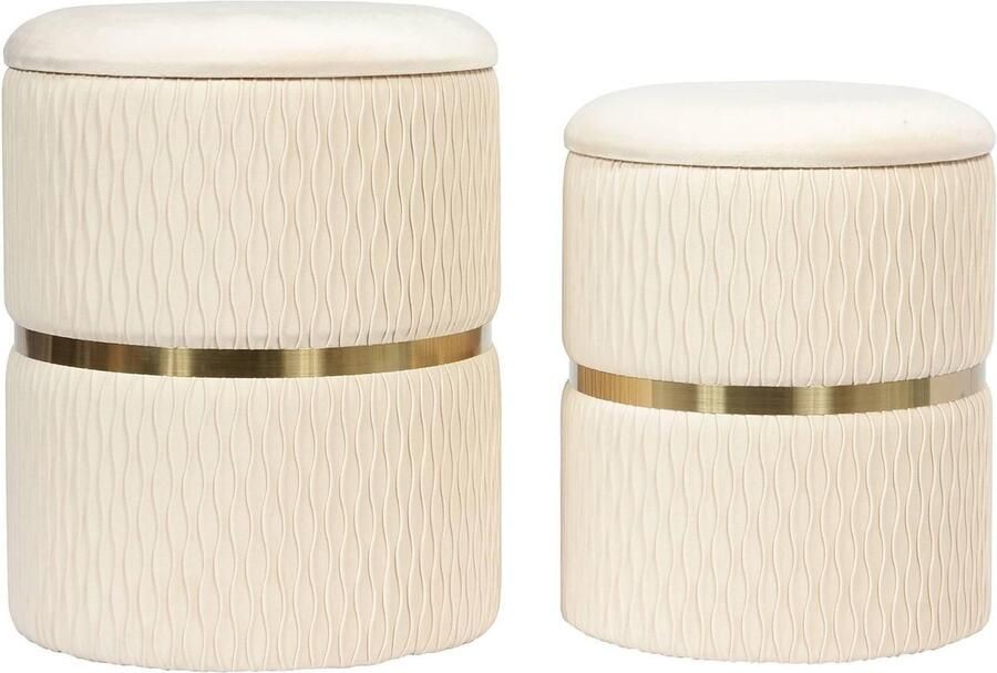 Kayoom Hocker Kruk Zora 425 2-delige set praktische en verborgen opbergruimte (set 2 stuks)