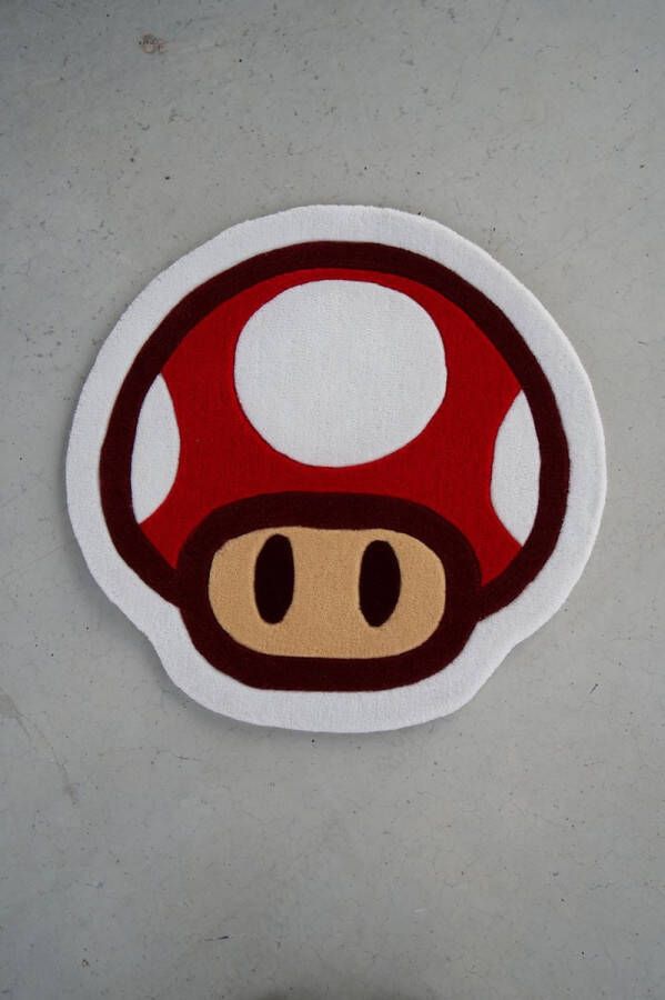 Unfold Toad rode paddenstoel tapijt voor in kinderkamer accessoire Mario cadeau