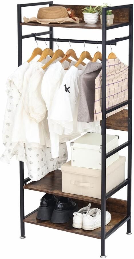 Unho heavy duty kledingrek met legplank en ophangstang vrijstaande kast industriële hal boom kledingrek open kledingkast voor kleine slaapkamer
