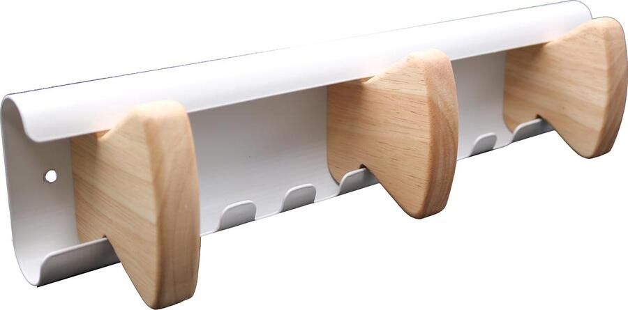 Unilux muurkapstok Aurora wit 3 haken 6 stuks