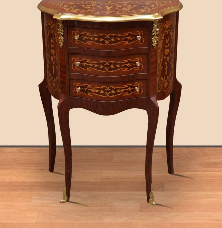 Unique Furniture Luxe Barok Ladekast Barok stijl Mahonie Brons Hout Handgemaakt