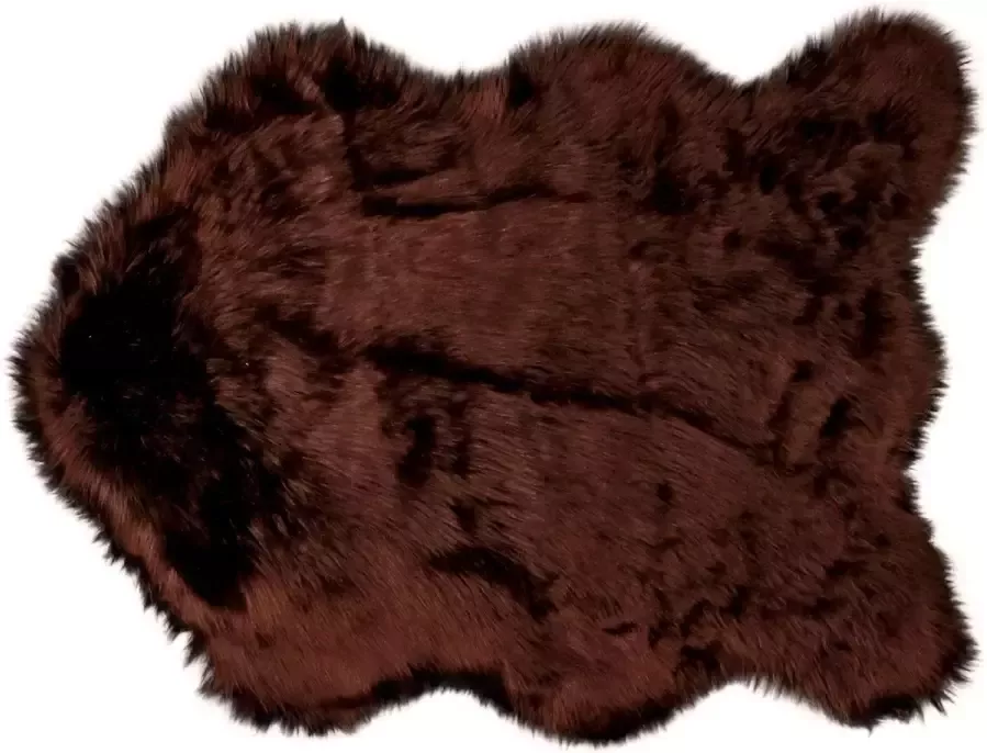 Unique Living Floormat fake fur 60x90cm bison brown