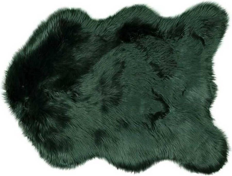 Unique Living Floormat fake fur 60x90cm dark green