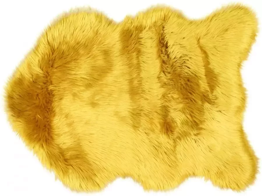 Unique Living Floormat fake fur 60x90cm mellow yellow