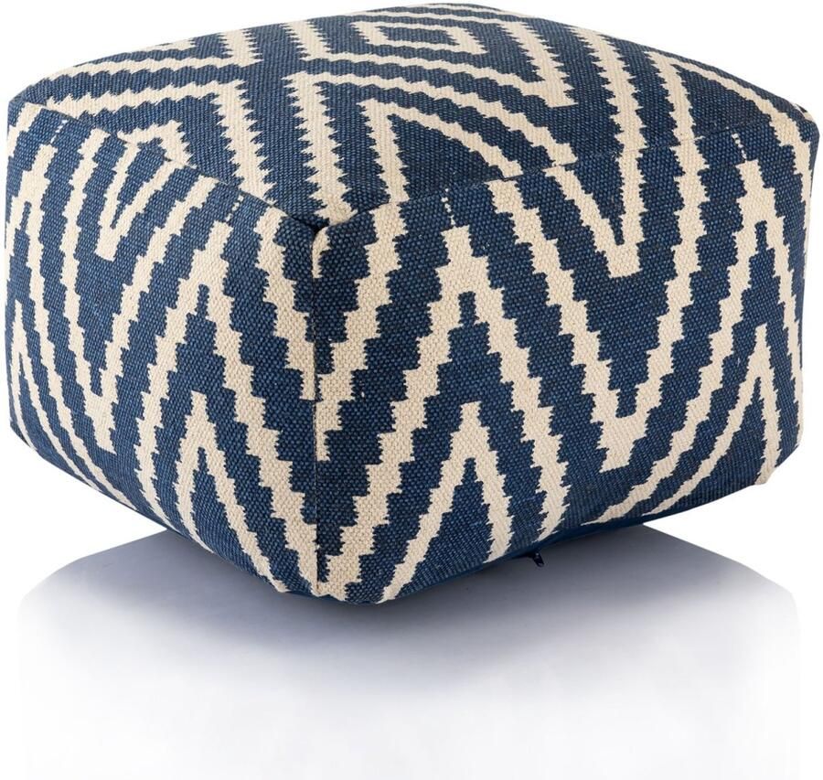 Unique-Treasure Gebreide poef – Ø 50 cm – comfortabel en decoratief zitkussen