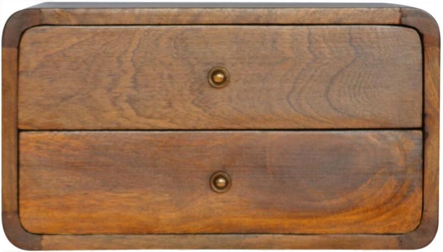 Unique-Treasure Handgemaakte Ambachtelijk nachtkastje – hangend ontwerp – kastanjehout