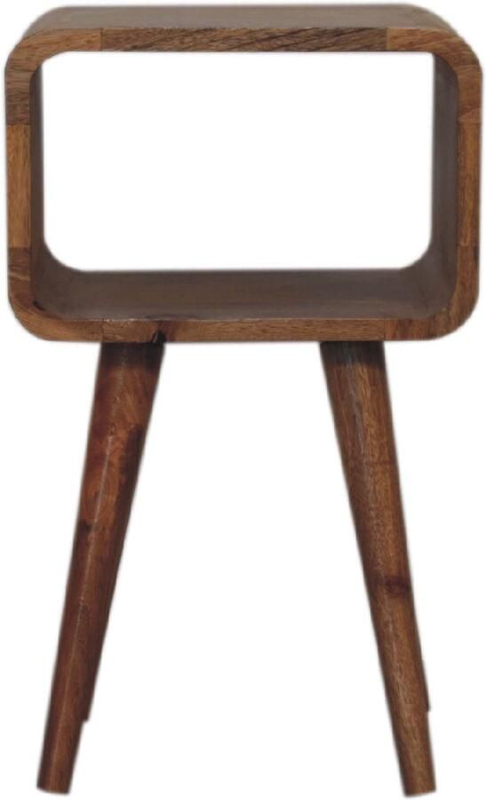 Unique-Treasure Handgemaakte Bijzonder nachtkastje – open model – gebogen – stijlvol mini design