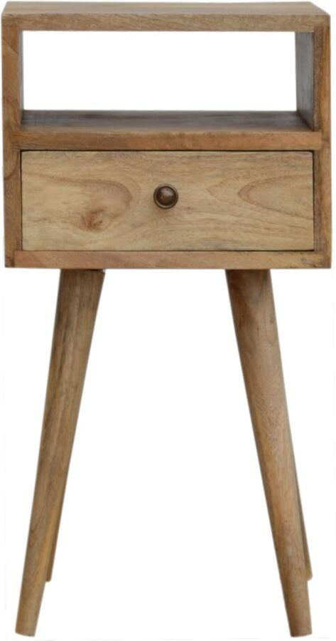 Unique-Treasure Handgemaakte Compact nachtkastje – eikenlook – ruimtebesparend mini model