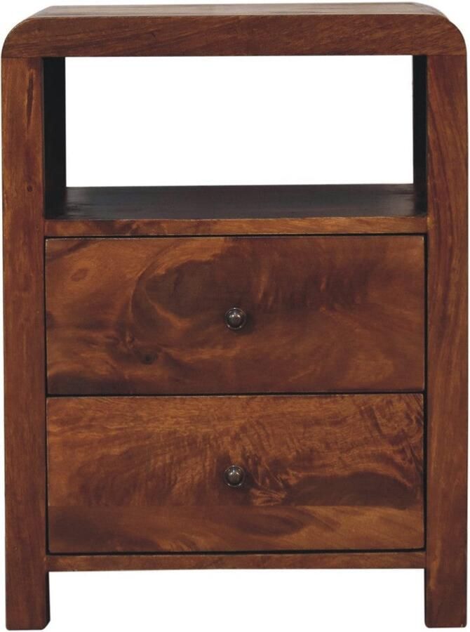 Unique-Treasure Handgemaakte Luxe nachtkastje – Aspen model – compact – houtstructuur