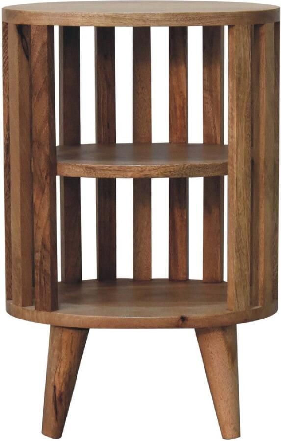 Unique-Treasure Handgemaakte Prachtig nachtkastje – Ariella – 2 planken – eikenlook