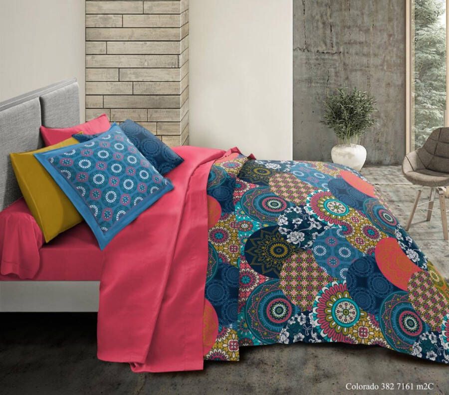 Univers Décor Colorado 4-delige lakenset voor bed van 160 x 200 cm Grande largeur 100% katoen 57 thread count
