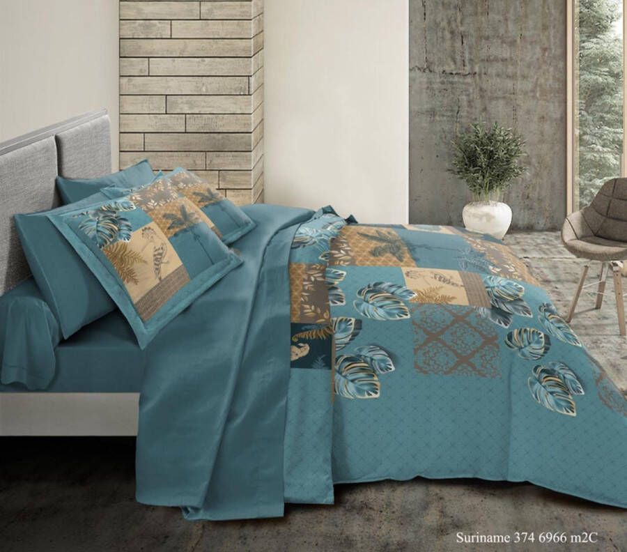 Univers Décor Compleet 6-pack Turquoise dekbedovertrek voor bed van 160 x 200 cm 100% katoen 57 thread count cm²