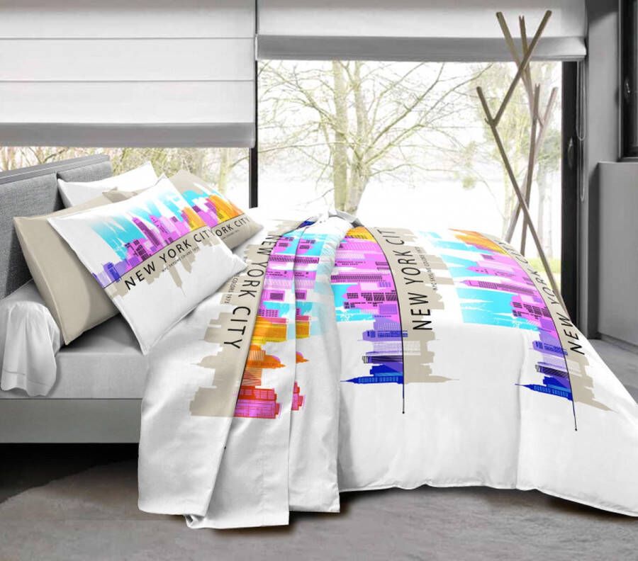 Univers Décor Dekbedovertrek Prune 240 x 220 cm 100% Katoen 57 Draad cm² voor tweepersoonsbed