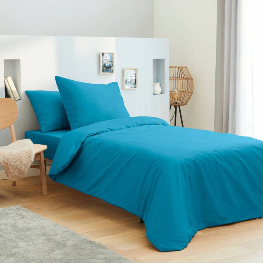Univers Décor Set van 3 effen Turquoise lakens voor bed van 90 x 190 cm 100% katoen 57 draden cm²