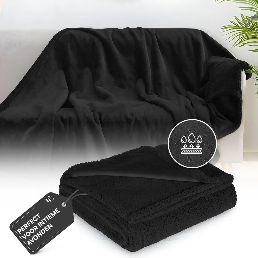 Unlimited Collection Love Blanket Waterdicht Deken XXL (145x216 cm) Zachte en Comfortabele Deken Geschikt voor Bed Ideaal voor Alle Vochtige Omstandigheden Sex deken Waterdichte deken -Zwarte Variant