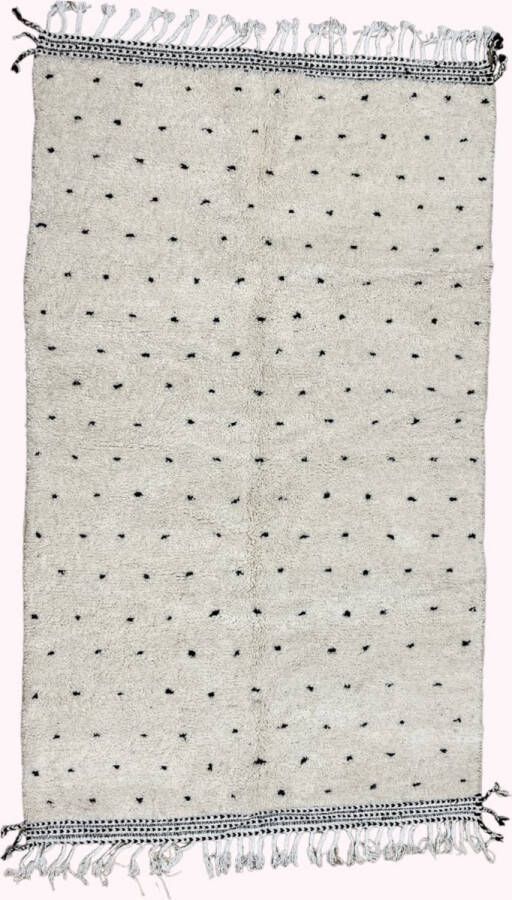 Unlimited Living Vloerkleed Marokkaans 150 x 250 cm Wit Zwart Handgemaakt