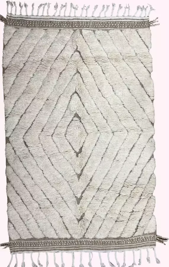Unlimited Living Vloerkleed Marokkaans Handgemaakt Beige Creme Wit 160x255 cm