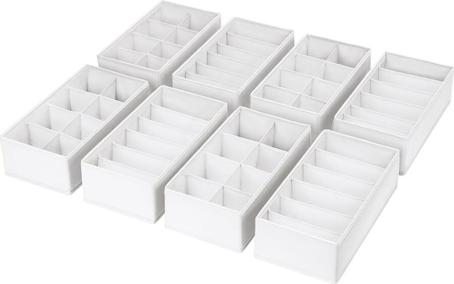 Unyqoos 8-delige Lade Organizer Set voor Kledingkast Kinderkleding en Accessoires Wit